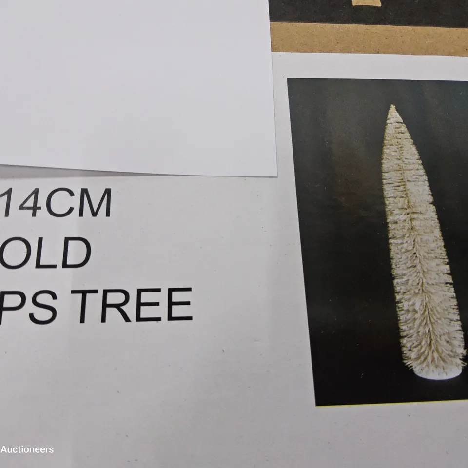PALLET OF APPROXIMATELY 12 BRAND NEW BOXED 114cm GOLD TIP TREE