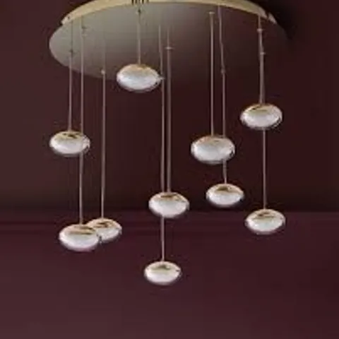 BOXED DANETTI NINA SOFT GOLD WITH CLEAR GLASS LED ADJUSTABLE 10 PENDANT