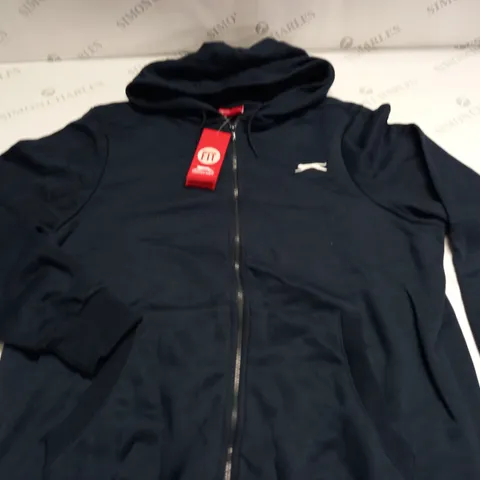 SLAZENGER NAVY ZIP THROUGH HOODIE - MED