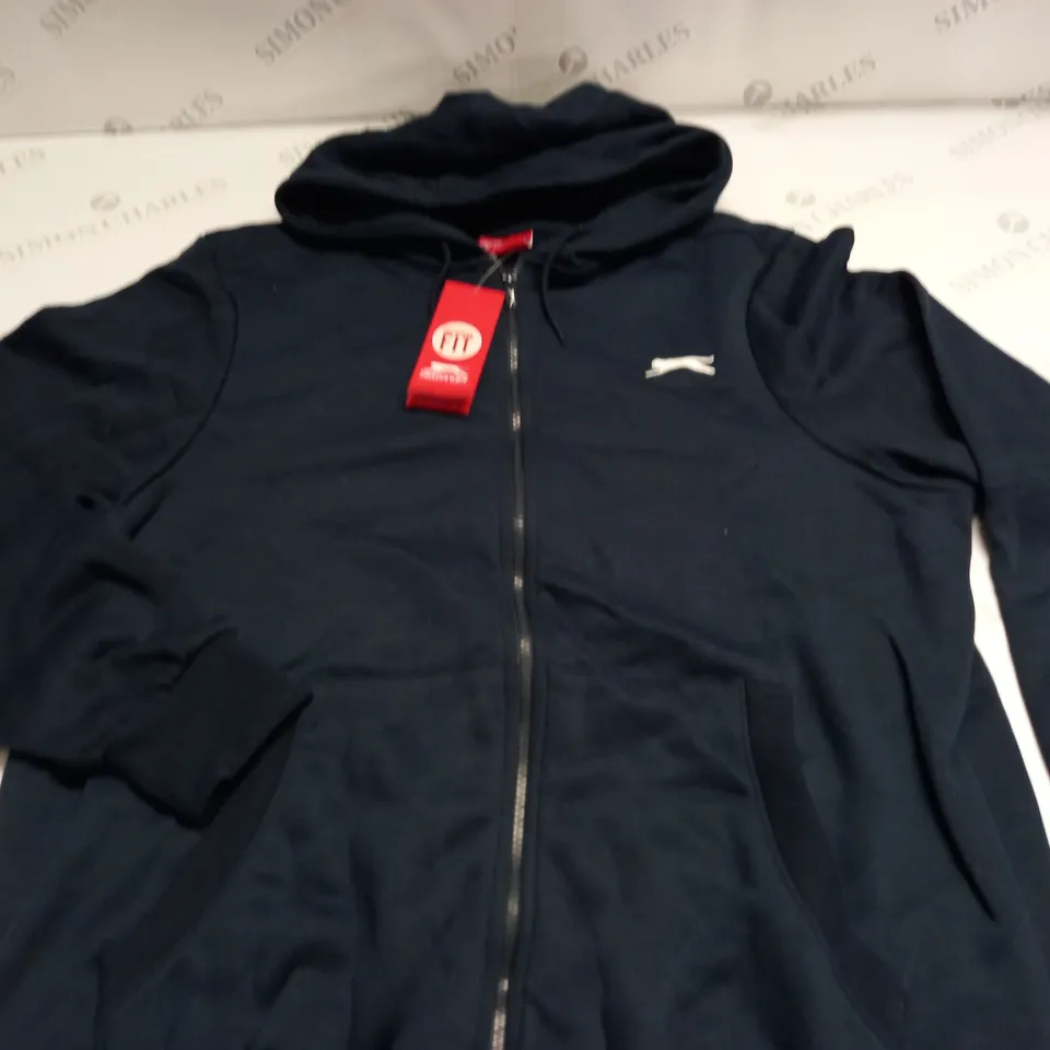 SLAZENGER NAVY ZIP THROUGH HOODIE - MED