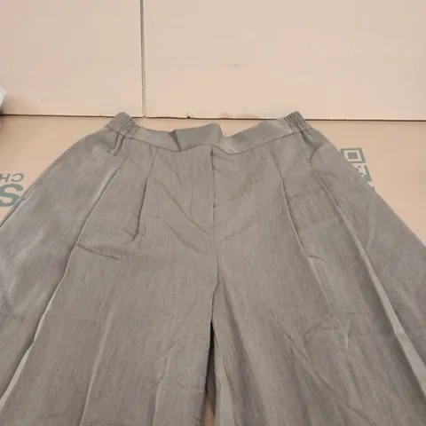 RIVER ISLAND STUDIOS SOMEWHERE TO GO BEIGE ACID CLEANSE TROUSERS, UK 14