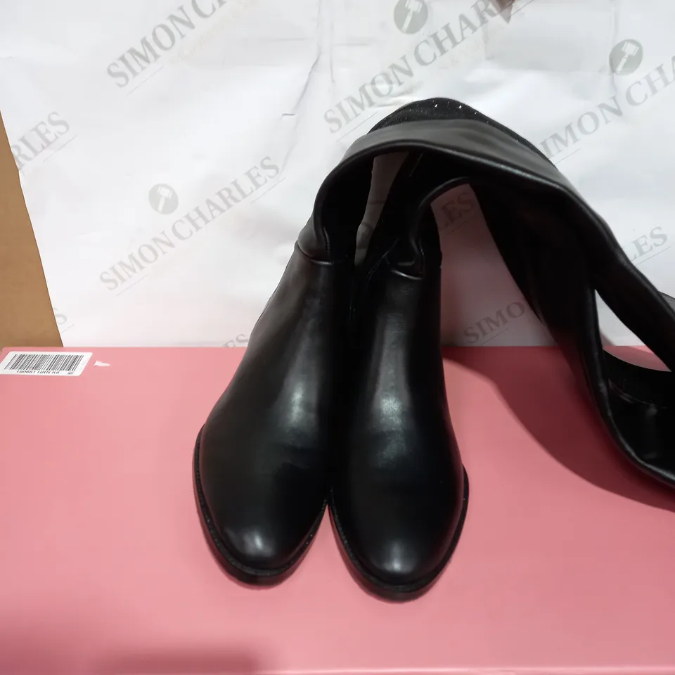 MODA IN PELLE ZARRA ELASTICATED OVER-THE-KNEE GLITZ ZIP BOOTS UK SIZE 5.5