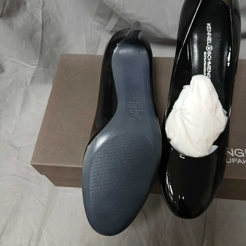 KENNEL & SCHMENGER BLACK PATENT LEATHER HIGH-HEELED PUMPS – WOMEN'S DESIGNER SHOES SIZE 7