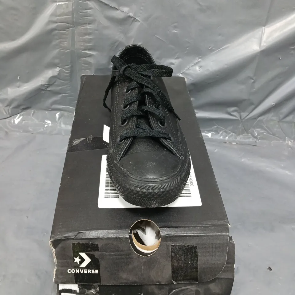 CONVERSE LEATHER OX TRAINERS - BLACK SIZE 3  RRP £70