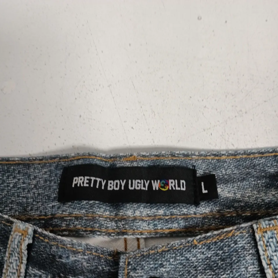 PRETTY BOY UGLY WORLD DENIM JORTS – MEN'S JEANS SHORTS, SIZE L