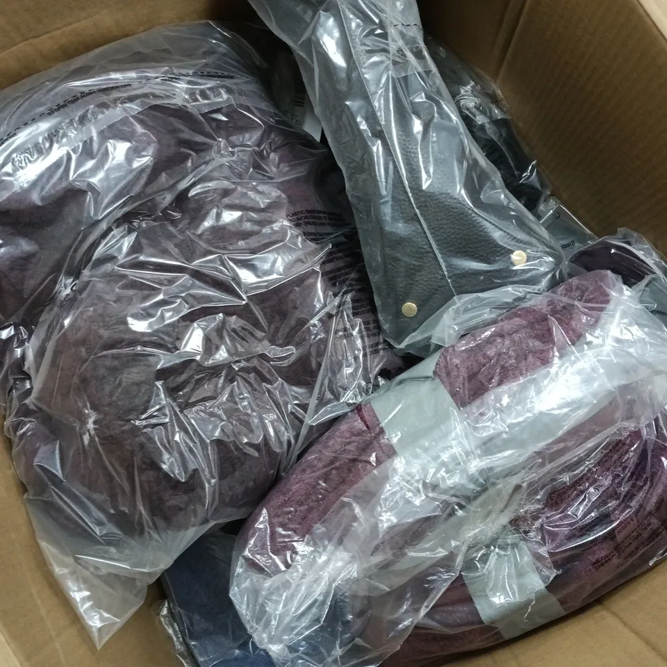 APPROXIMATELY 18 ASSORTED CLOTHING ITEMS IN VARIOUS SIZES, COLOURS & STYLES TO INCLUDE BRANDS SUCH AS RADLEY LONDON, COZEE HOME, ASHWOOD LEATHER, ETC - COLLECTION ONLY