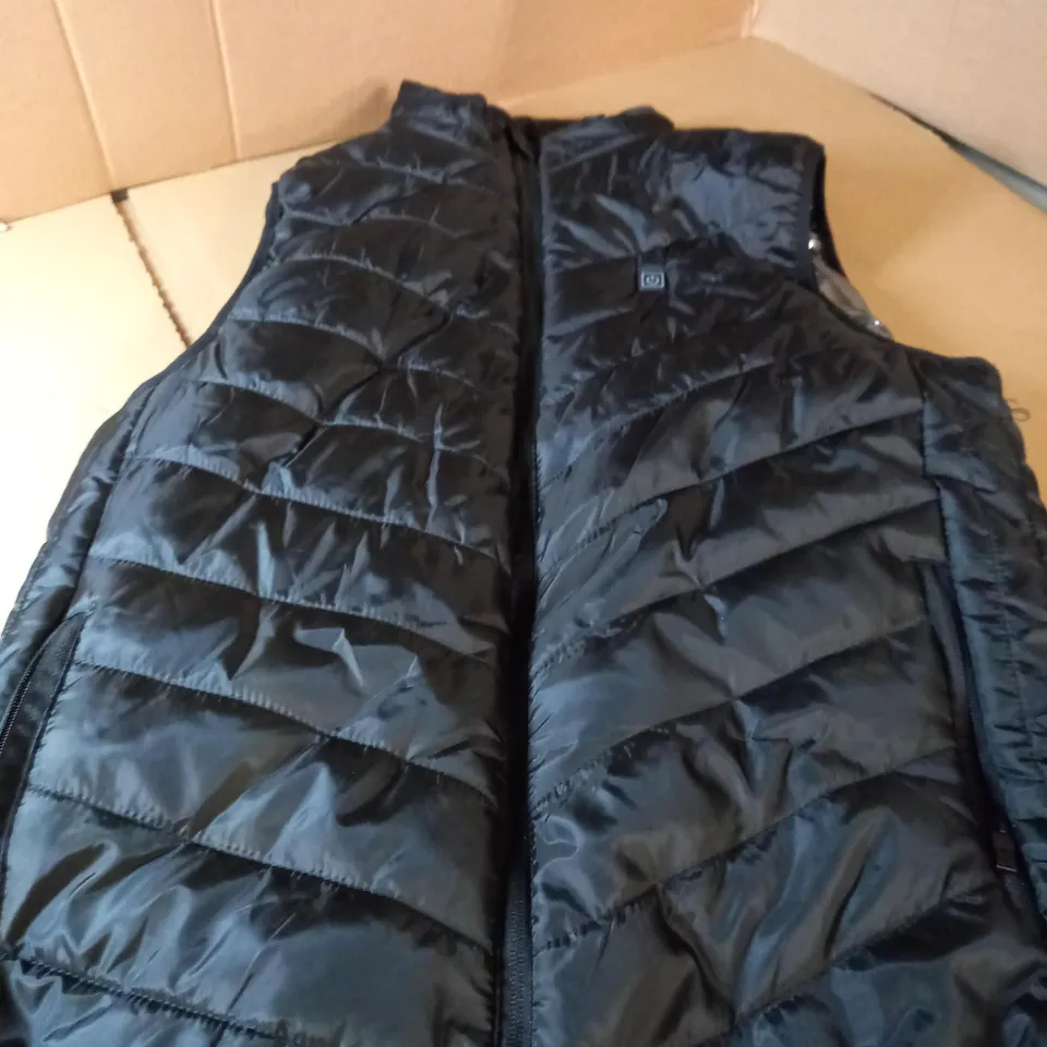 UNBRANDED BLACK PADDED AND HEATED GILET - SIZE UNKNOWN
