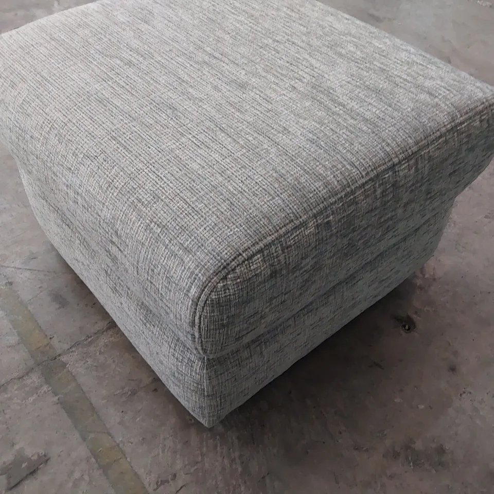 QUALITY BRITISH DESIGNER G PLAN HOLMES FOOTSTOOL FARROW ICE FABRIC