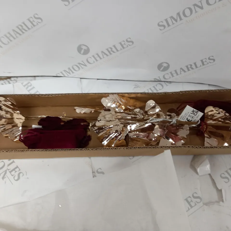 ALISON CORK SET OF 2 GINKO LEAF PRELIT STEMS - GOLD