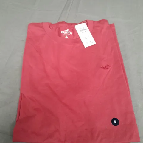 HOLLISTER RED COTTON T-SHIRT - MEDIUM