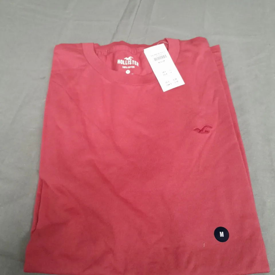 HOLLISTER RED COTTON T-SHIRT - MEDIUM