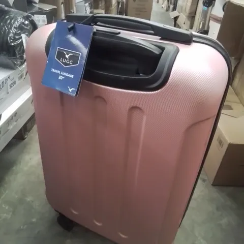 LIGHTWEIGHT PINK TRAVEL SUITCASE.