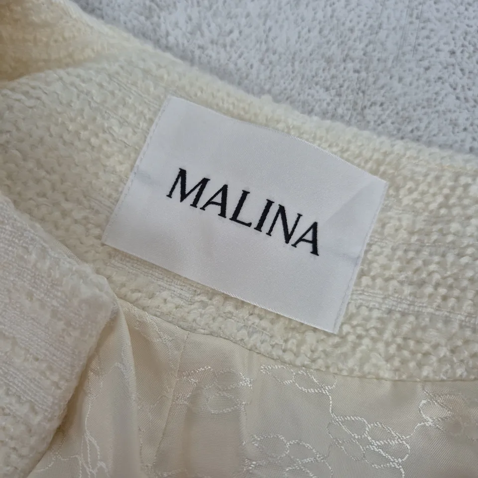 MALINA RUTHIE CROPPED BOUCLE BLAZER – VANILLA, SIZE M