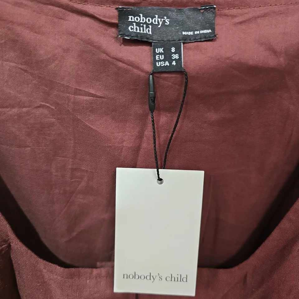 BAGGED NOBODY'S CHILD CORA MINI DRESS - SOFT BROWN, UK 8