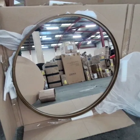 BOXED ROUND METAL WALL MIRROR