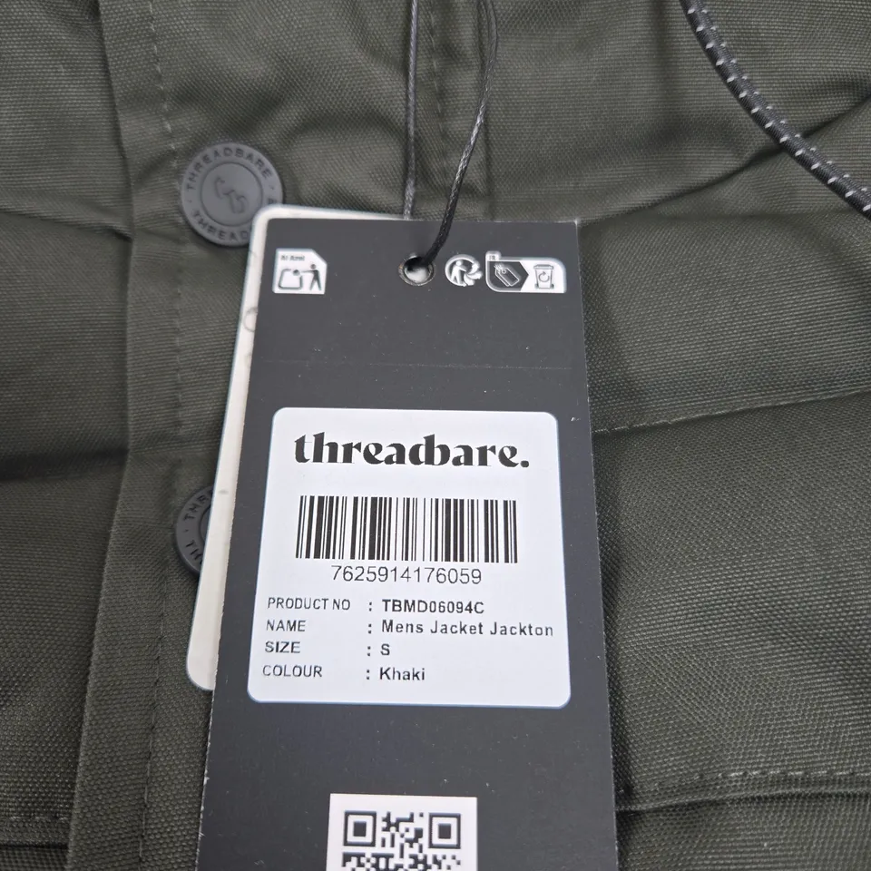 THREADBARE MENS JACKET KHAKI SIZE SMALL SIZE