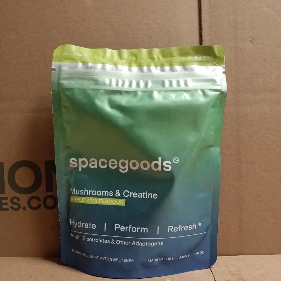 SPACEGOODS MUSHROOMS & CREATINE FOOD SUPPLEMENT WITH SWEETENER - APPLE KIWI FLAVOUR (240G)
