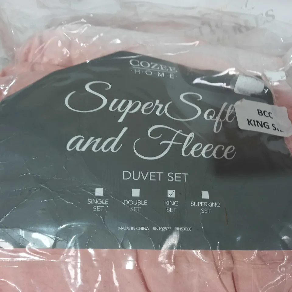 COZEE HOME SUPER SOFT AND FLEECE DUVET SET - KING SIZE