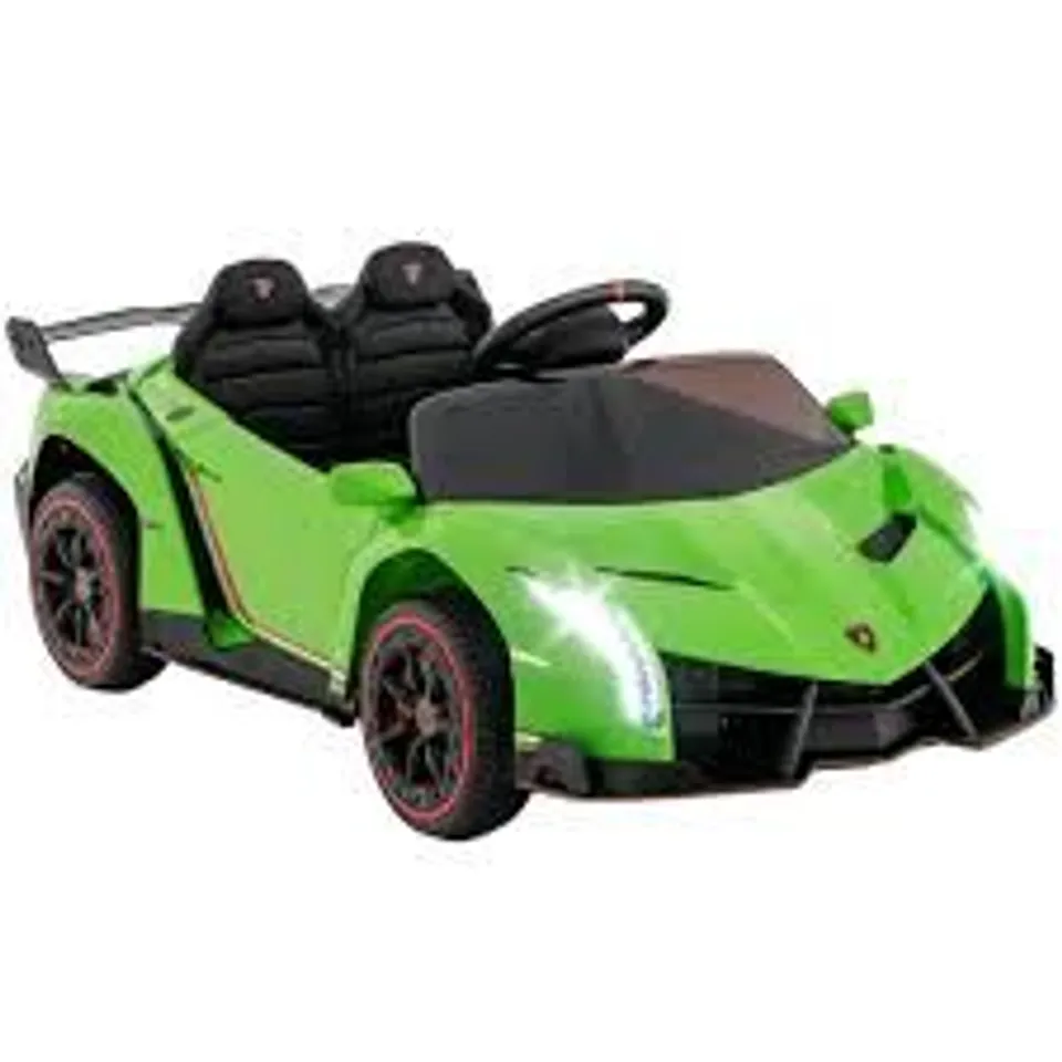 BOXED COSTWAY 4WD KIDS RIDE ON SPORTS CAR LAMBORGHINI WITH TAILLIGHTS - GREEN