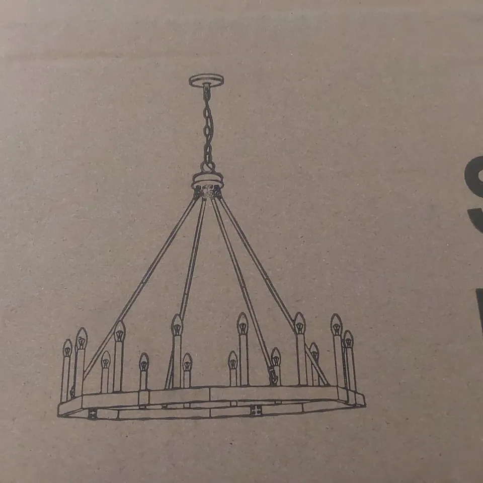 BRAND NEW BOXED WHEEL CHANDELIER - OIL RUBBED BRONZE EFFECT 