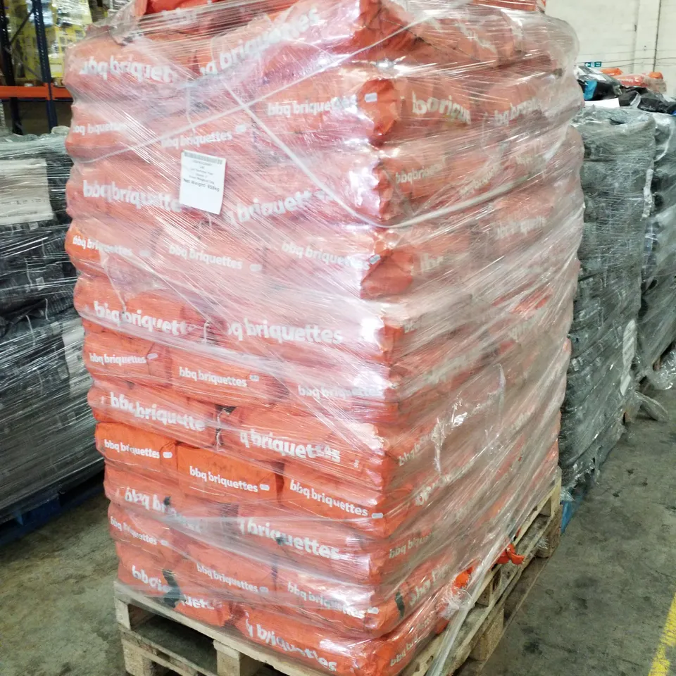 PALLET CONTAINING APPROXIMATELY 114 BAGS OF BBQ BRIQUETTES 