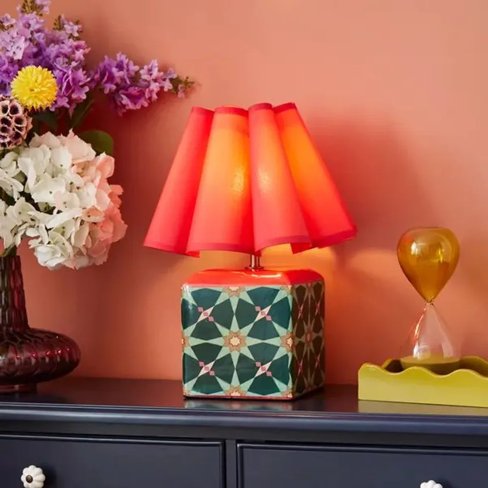 BOXED SOPHIE ROBINSON MOROCCAN STAR CERAMIC TABLE LAMP