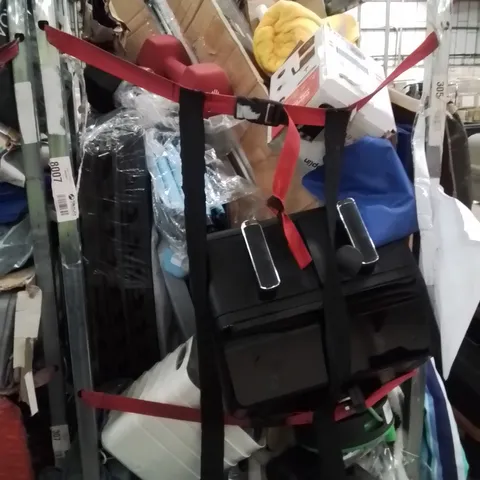 CAGE OF ASSORTED HOUSEHOLD GOODS AND PRODUCTS TO INCLUDE;AIR FRYER,WEIGHTS,FOAM MATS,COOLING PILLOWS