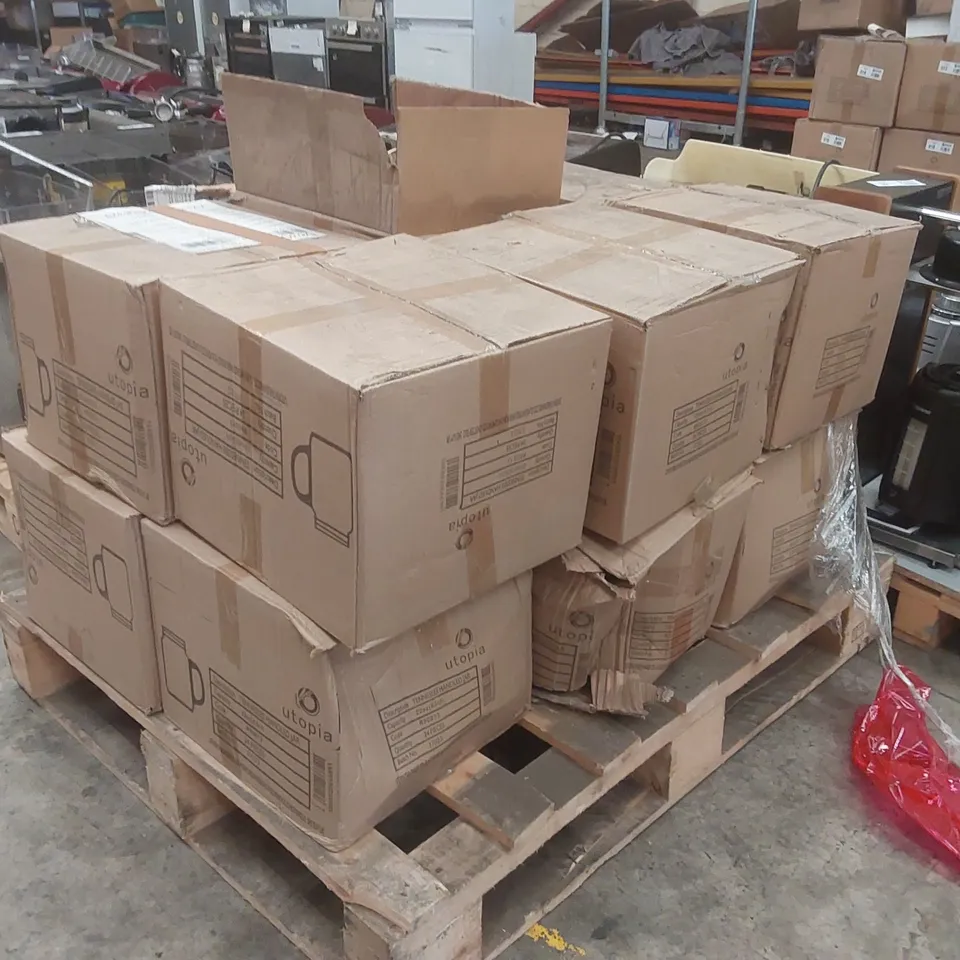 PALLET CONTAINING APPROXIMATELY 11x BOXES OF 24 UTOPIA TENNESSEE HANDLED 22OZ JAR GLASSES