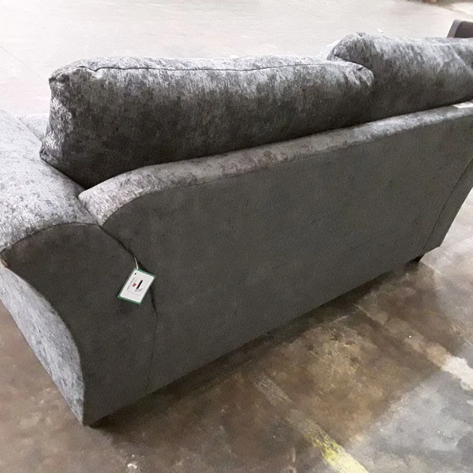 DESIGNER 2 SEATER SOFA - CHARCOAL FABRIC 