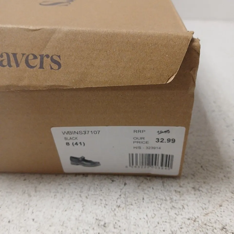 PAVERS BLACK LEATHER SHOES – UK 8 (EU 41) – BOXED