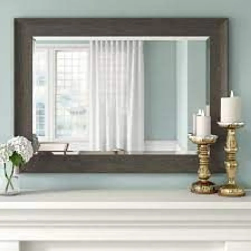BOXED GREENLAWN ACCENT MIRROR - LIGHT GREY FINISH