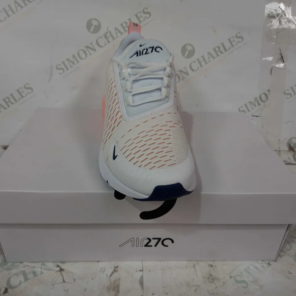 BOXED PAIR OF NIKE AIR 270 TRAINERS IN WHITE/CORAL UK SIZE 5.5
