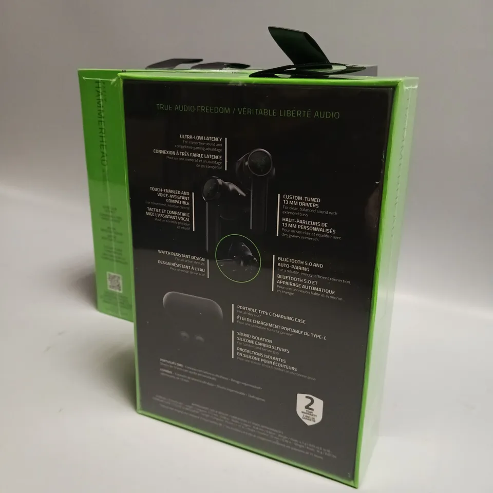 LOT OF 5 SEALED BOXED RAZER WIRELESS HEADPHONES IN BLACK AND GREEN