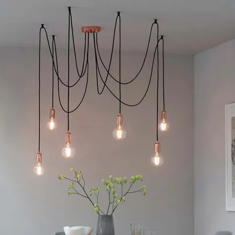 BOXED DRISHYA 6 - COPPER LIGHT CLUSTER BULB PENDANT (1 BOX)