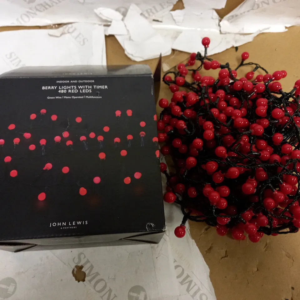 JOHN LEWIS BERRY LIGHTS WITH TIMER 480 RED LEDS 