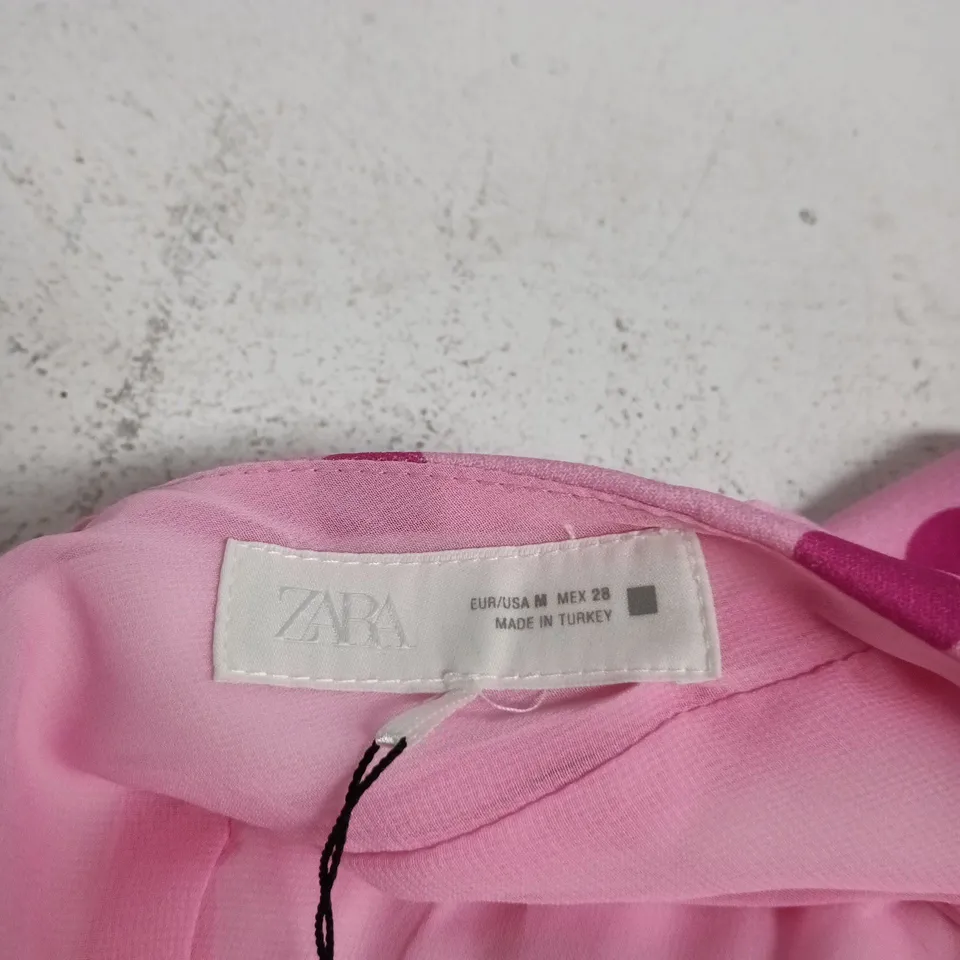 ZARA PINK POLKA DOT DRESS – WOMEN'S EU/USA M (MEX 28), MADE IN TURKEY