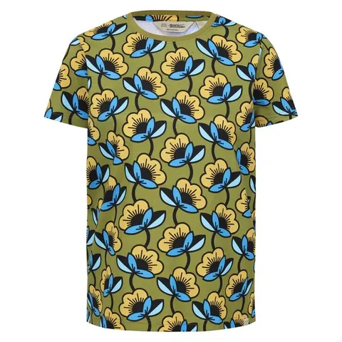 REGATTA WOMENS ORLA KIELY EASY-TO-WEAR T-SHIRT CARDAMOM SEED PASSION FLOWER SIZE 14