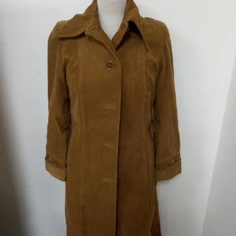 WOMENS CORDED BUTTONED TRENCH COAT SIZE M