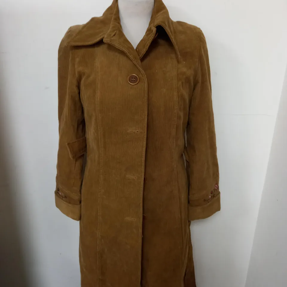 WOMENS CORDED BUTTONED TRENCH COAT SIZE M