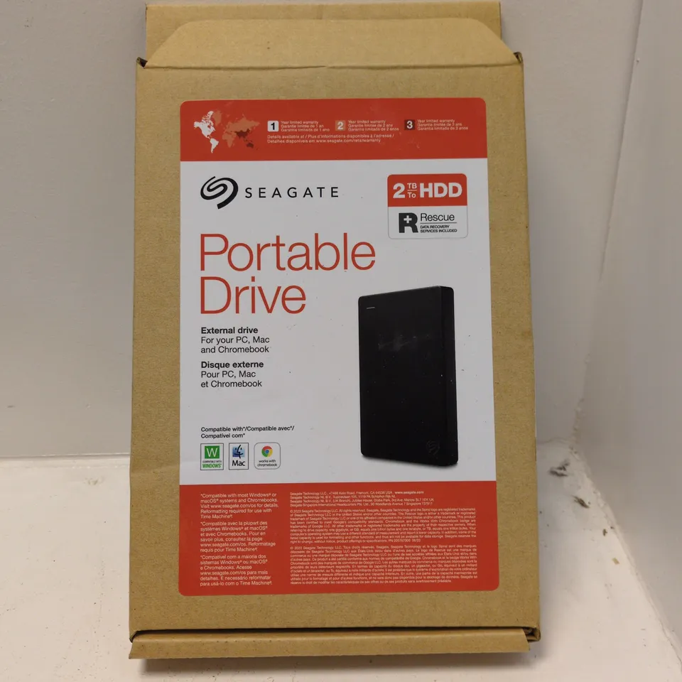 SEAGATE PORTABLE DRIVE 2 TB EXTERNAL HARD DRIVE – BOXED