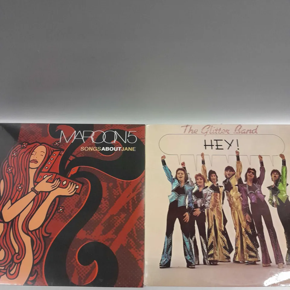 APPROXIMATELY 6 ASSORTED VINYLS TO INCLUDE MAROON 5, THE GLITTER BAND, NIJA ETC 
