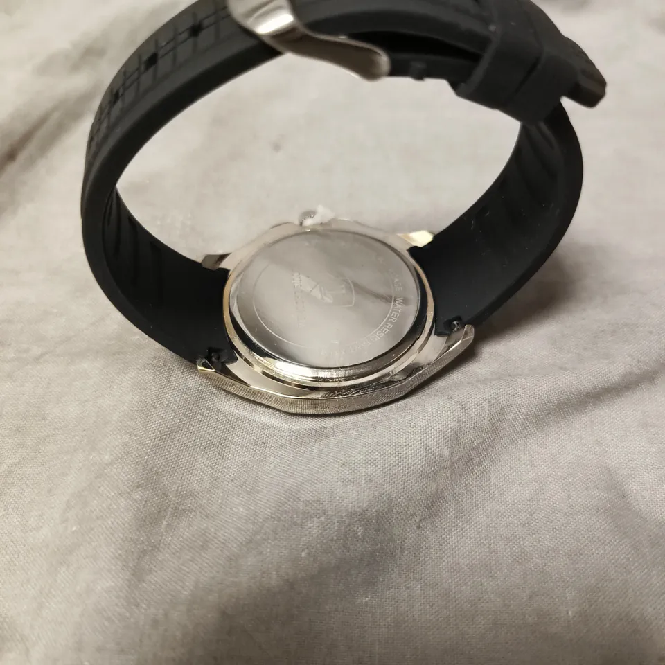 MENS LOUIS LACOMBE  WATCH – GREEN DIAL WITH DATE – RUBBER STRAP