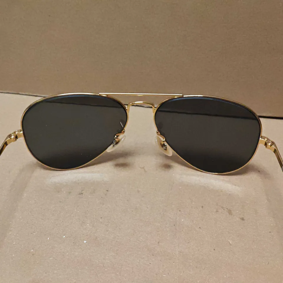 RAY BAN GOLD TONE FRAMED GLASSES WITH CARRY CASE