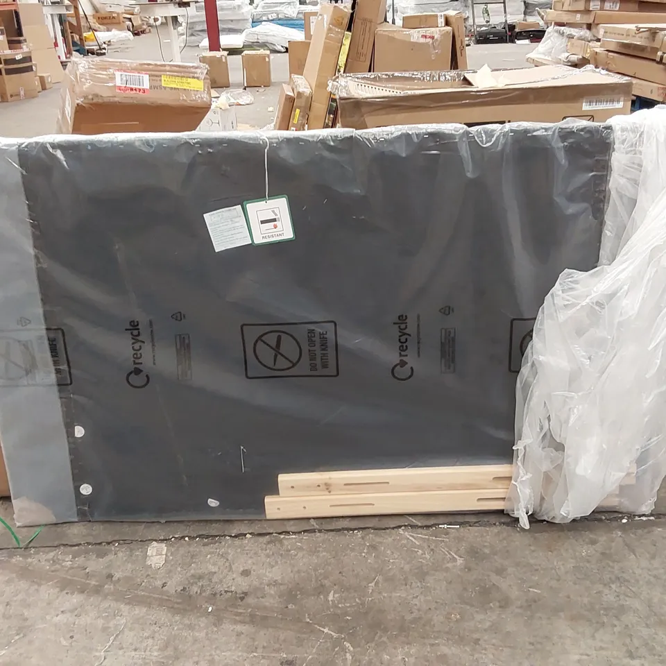 BAGGED SANTAFE DIVAN BED HEADBOARD - GREY, SIZE: DOUBLE (1 ITEM)