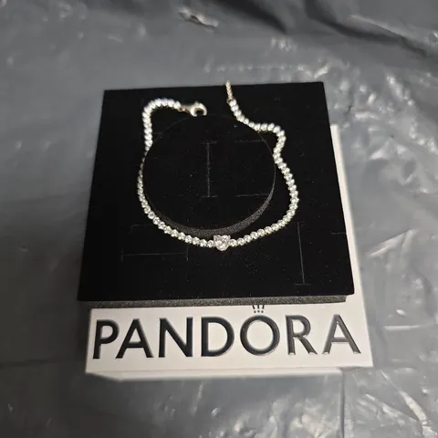 PANDORA PAVÉ CRYSTAL BRACELET WITH HEART CHARM –