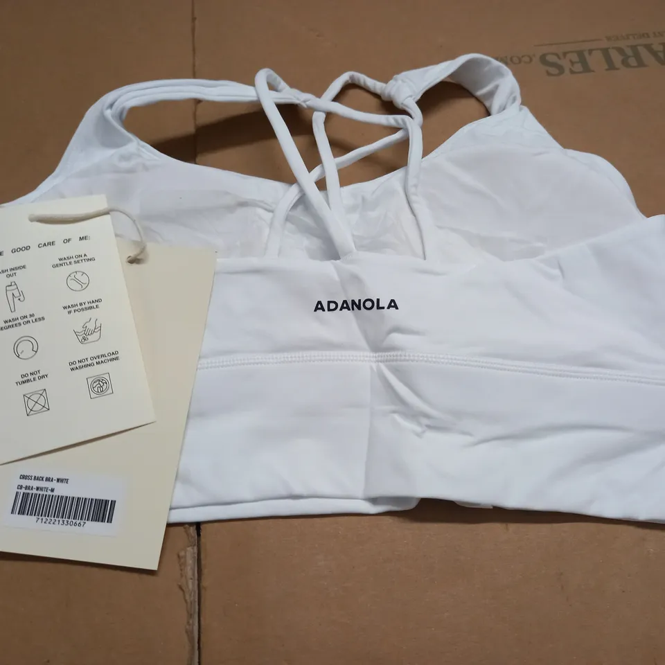 ADANOLA CROSS BACK BRA IN WHITE - M