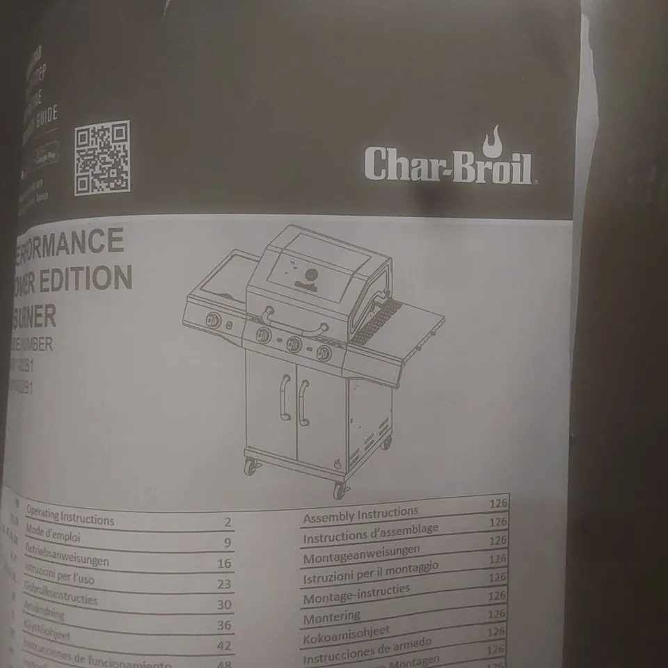 BOXED CHAR-BROIL PERFORMANCE POWER EDITION 3 BURNER BBQ