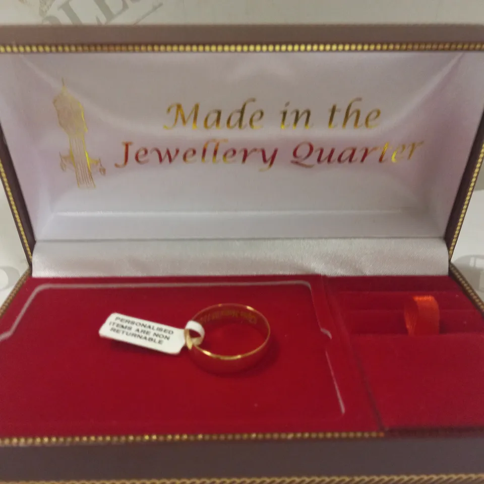 PERSONALISED 9CT YELLOW GOLD COURT WEDDING BAND RRP £299