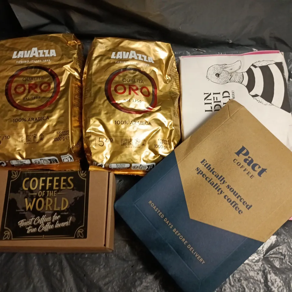 LOT OF 5 ASSORTED PACKS OF COFFEE TO INCLUDE LAVAZZA AND PACT