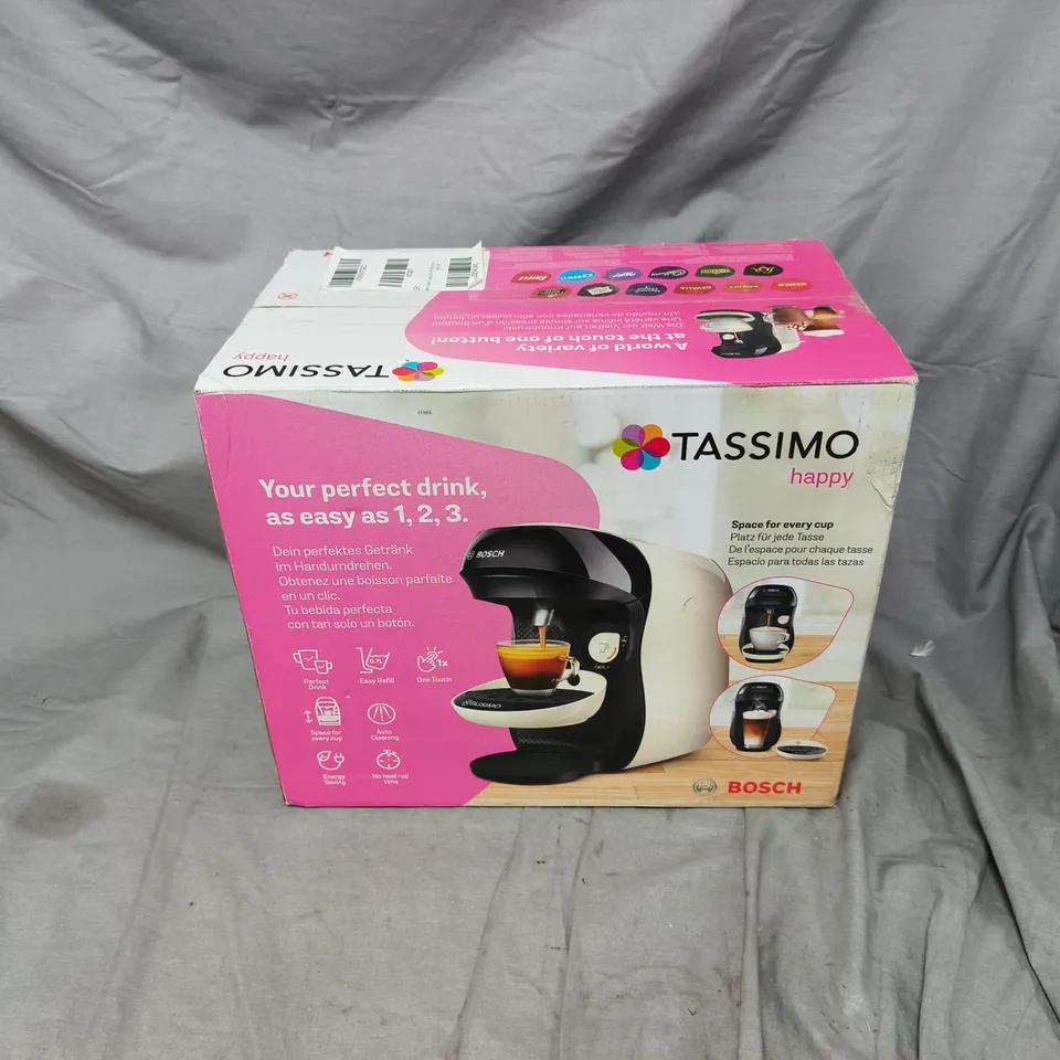 BOXED BOSCH TASSIMO HAPPY POD COFFEE MACHINE - TAS1007GB